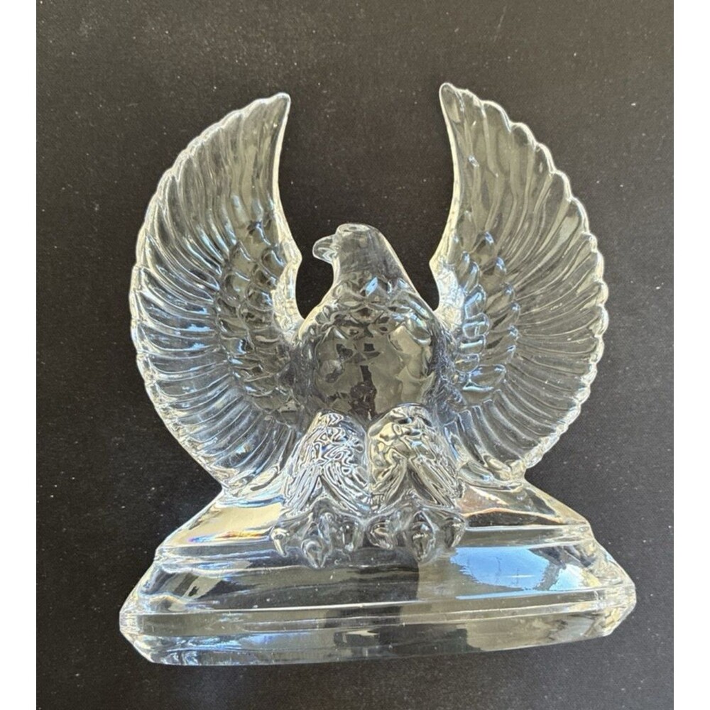 Vintage Stolzle Kristall Austria Crystal Eagle Paperweight/Figurine 4 3/4"T X 4"